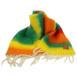 Sciarpa Loewe a righe con frange in mohair multicolor Altro Stampa python