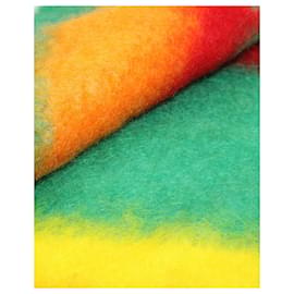 Loewe-Sciarpa Loewe a righe con frange in mohair multicolor-Multicolore