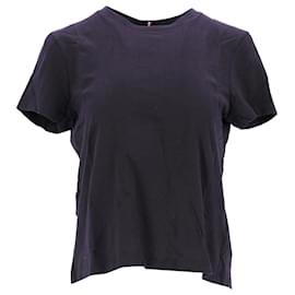 Tommy Hilfiger-Womens Vented Back Organic Cotton T Shirt-Navy blue