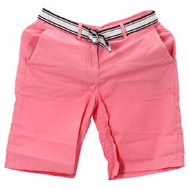 Tommy Hilfiger-Womens Signature Tape Belt Bermuda Shorts-Pink