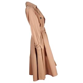 Max Mara-Max Mara Double-Breasted Trench Coat in Brown Cotton-Brown