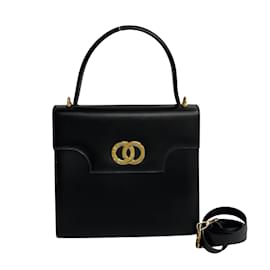 Céline-Leather Handbag-Black