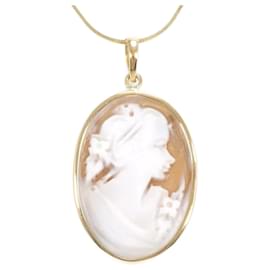 & Other Stories-Cameo Pendant Necklace-Golden