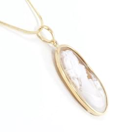 & Other Stories-Cameo Pendant Necklace-Golden