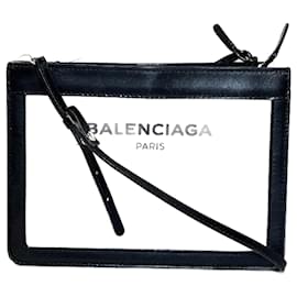 Balenciaga-Balenciaga Pochette Bleu Marine Sac à Bandoulière Sac à Bandoulière en Toile 390641 en bon état-Noir