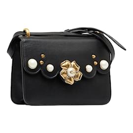 Gucci-Leather Shoulder Bag  432682.0-Black