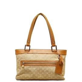 Louis Vuitton-Louis Vuitton Monogram Mini Lin Lucille PM Sac à main en toile M92684 en bon état-Marron