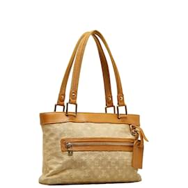 Louis Vuitton-Louis Vuitton Monogram Mini Lin Lucille PM Sac à main en toile M92684 en bon état-Marron