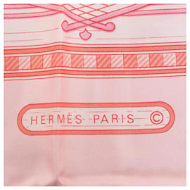 Hermès-Hermes Pink Jeux De Paille Silk Foulard-Rose