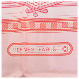 Hermès-Hermes Pink Jeux De Paille Silk Scarf-Pink