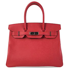 Hermès-Hermes Epsom Birkin Retourne Rossa 30-Rosso