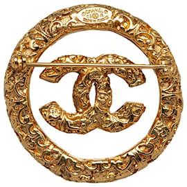 Chanel-Chanel Broche CC Or-Doré