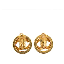 Chanel-Pendientes de clip Chanel Gold CC-Dorado