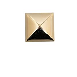 Hermès-Conjunto de anel de lenço Hermes Gold Medor-Dourado