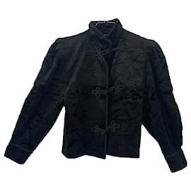 Autre Marque-Austrian Ted Lapidus jacket in black velvet brocade-Black