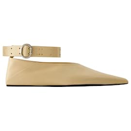 Jil Sander-Ballerines - Jil Sander - Cuir - Beige-Marron,Beige