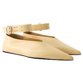 Jil Sander-Ballerines - Jil Sander - Cuir - Beige-Marron,Beige