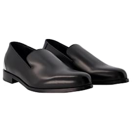 Alexander Mcqueen-Loafer mit Metallabsatz – Alexander McQueen – Leder – Schwarz/Silber-Schwarz