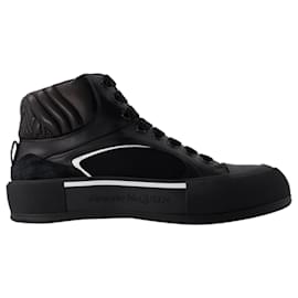 Alexander Mcqueen-Deck Sneakers - Alexander McQueen - Leather - Black/White-Black