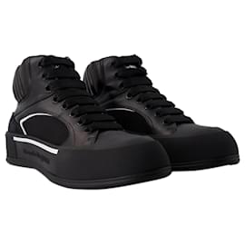 Alexander Mcqueen-Deck Sneakers – Alexander McQueen – Leder – Schwarz/Nicht-gerade weiss-Schwarz