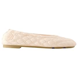 Burberry-Sadler Ballerinas - Burberry - Leather - Baby Neon-Beige