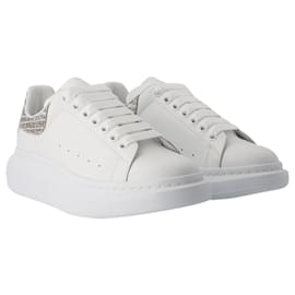 Alexander Mcqueen-Baskets Oversize - Alexander Mcqueen - Cuir - Blanc/Argenté-Blanc