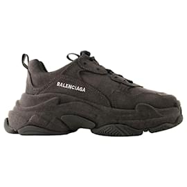 Balenciaga-Triple S Sneakers - Balenciaga - Denim - Black-Black