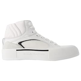 Alexander Mcqueen-Zapatillas oversize - Alexander Mcqueen - Piel - Blanco/De color negro-Blanco