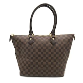 Louis Vuitton-Louis Vuitton Bolsa de lona Damier Ebene Saleya MM N51182 Em uma boa condição-Marrom