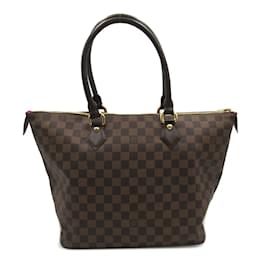 Louis Vuitton-Louis Vuitton Bolsa de lona Damier Ebene Saleya MM N51182 Em uma boa condição-Marrom