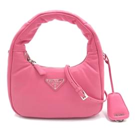 Prada-Mini sac hobo en cuir nappa rembourré et doux 1BA3842DYIF0410-Rose