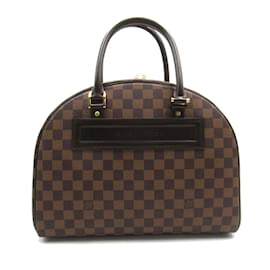 Louis Vuitton-Louis Vuitton Bolsa de lona Damier Ebene Nolita N41455 Em uma boa condição-Marrom