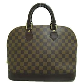 Louis Vuitton-Louis Vuitton Damier Ebene Alma PM Bolsa de lona N51131 Em uma boa condição-Marrom