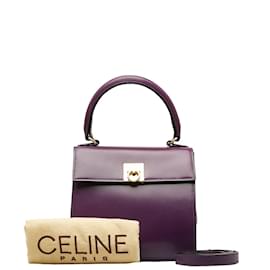 Céline-Leather Handbag-Purple