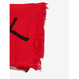 Gucci-Bufanda roja con logo estampado-Roja