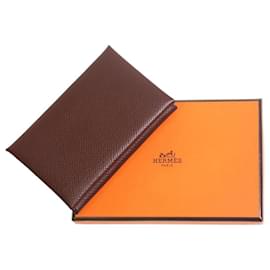 Hermès-Porte-cartes en cuir marron-Marron