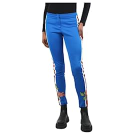 Gucci-Blue floral embroidered track pants - size S-Blue