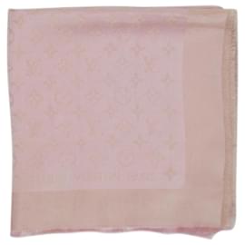 Louis Vuitton-Pink lurex monogram scarf - size-Pink
