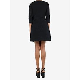 Christian Dior-Vestido preto de lã com recorte - tamanho UK 10-Preto
