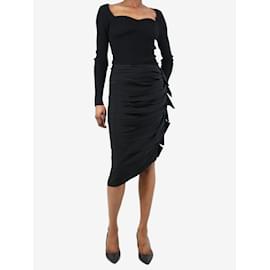 Lanvin-Black tiered skirt - size UK 10-Black