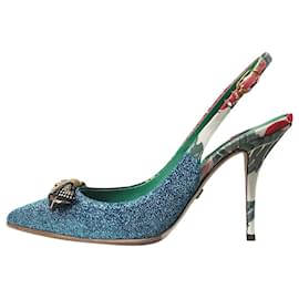 Dolce & Gabbana-Multicolour lurex patterned slingback heels - size EU 37-Multiple colors