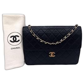 Chanel-Chanel Aba única acolchoada clássica atemporal-Preto