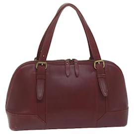 Burberry-BURBERRY Handtasche Leder Rot Auth ti1480-Rot