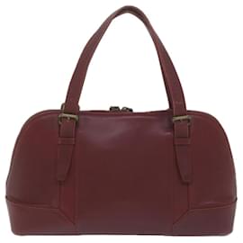 Burberry-BURBERRY Hand Bag Leather Red Auth ti1480-Red