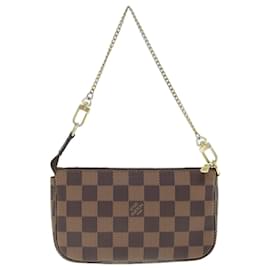 Louis Vuitton-LOUIS VUITTON Damier Ebene Mini Pochette Accessoires Pouch N58009 LV Auth 64190-Other