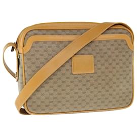 Gucci-GUCCI Micro GG Supreme Shoulder Bag PVC Leather Beige Auth th4487-Beige