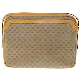 Gucci-GUCCI Micro GG Supreme Shoulder Bag PVC Leather Beige Auth th4487-Beige