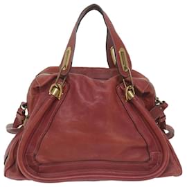 Chloé-Chloe Paraty Hand Bag Leather Red Auth am5508-Red