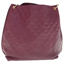 Louis Vuitton-LOUIS VUITTON Monogram Empreinte Metis Shoulder Bag Wine Red M40813 Auth bs11591-Other