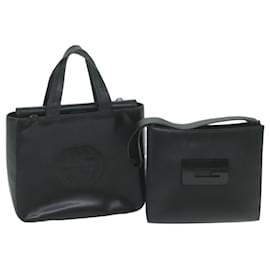 Gucci-GUCCI Shoulder Bag Leather 2Set Black Auth bs11513-Black